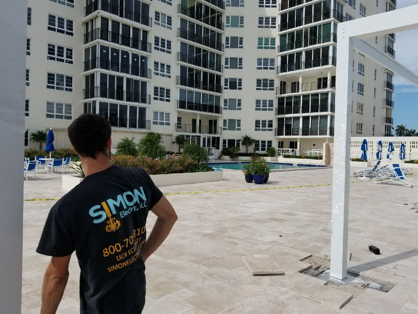 Drililng Holes & Running Conduit to Power Lighting & Fans in Delray Beach, FL