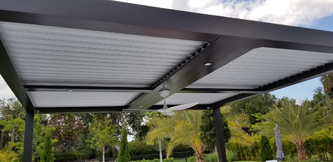 Wiring Lighting & Ceiling Fans on Awning - Boca Raton, FL