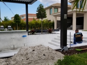 Wiring Lighting & Ceiling Fans on Awning - Boca Raton, FL