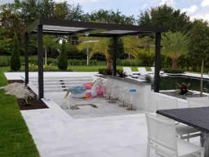 Wiring Lighting & Ceiling Fans on Awning - Boca Raton, FL