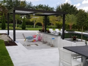 Wiring Lighting & Ceiling Fans on Awning - Boca Raton, FL